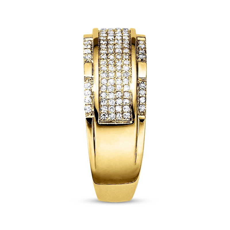 Main Image 3 of Previously Owned Men's Band 1/2 ct tw Diamonds 10K Yellow Gold Size 12.5