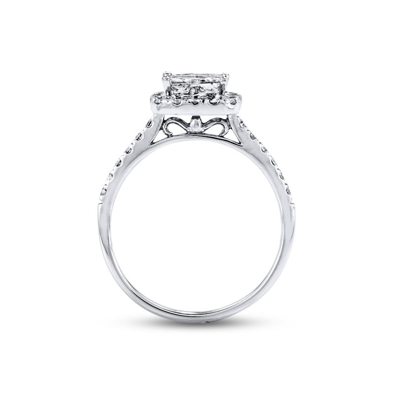 Main Image 3 of Previously Owned  Diamond Engagement Ring 1 ct tw Princess & Round-cut 14K White Gold - Size 10