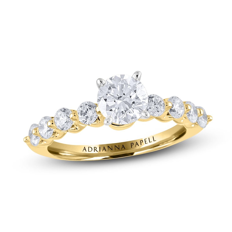 Main Image 1 of Previously Owned Adrianna Papell Diamond Engagement Ring 1-5/8 ct tw Round-cut 14K Two-Tone Gold Size 4