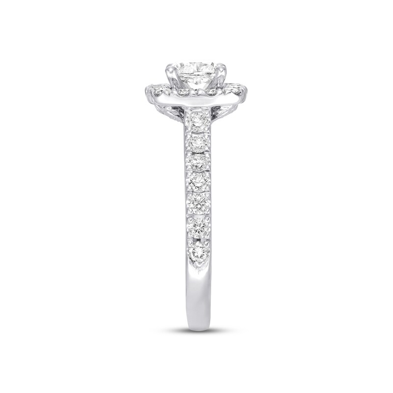 Previously Owned Neil Lane Diamond Engagement Ring 1-3/8 ct tw Cushion & Round-cut 14K White Gold - Size 4