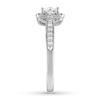 Thumbnail Image 3 of Previously Owned THE LEO Diamond Engagement Ring 1-1/8 ct tw Princess/Round-cut 14K White Gold - Size 4.75