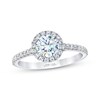 Thumbnail Image 1 of Previously Owned THE LEO First Light Diamond Engagement Ring 1-1/4 ct tw Round-cut 14K White Gold - Size 4