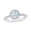 Thumbnail Image 0 of Previously Owned THE LEO First Light Diamond Engagement Ring 1-1/4 ct tw Round-cut 14K White Gold - Size 4