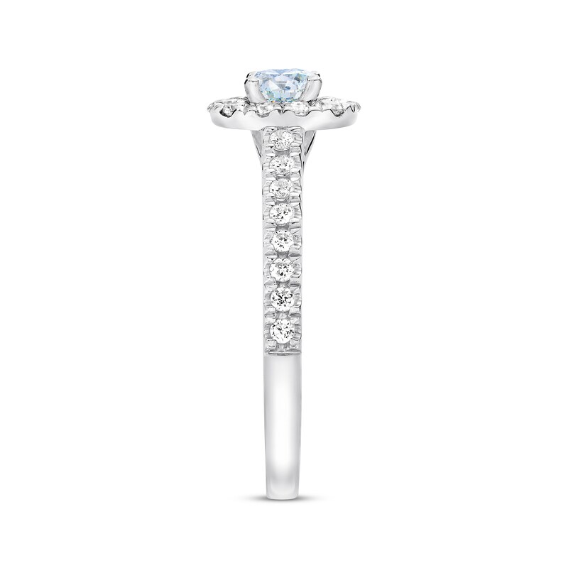 Previously Owned THE LEO First Light Diamond Engagement Ring 1-1/4 ct tw Round-cut 14K White Gold - Size 4