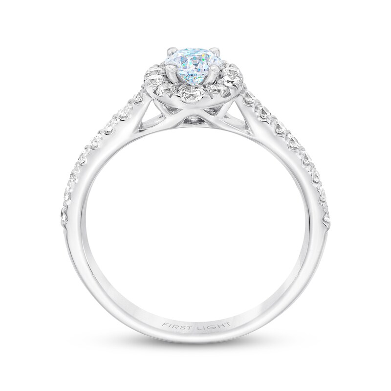 Main Image 3 of Previously Owned THE LEO First Light Diamond Engagement Ring 1-1/4 ct tw Round-cut 14K White Gold - Size 4