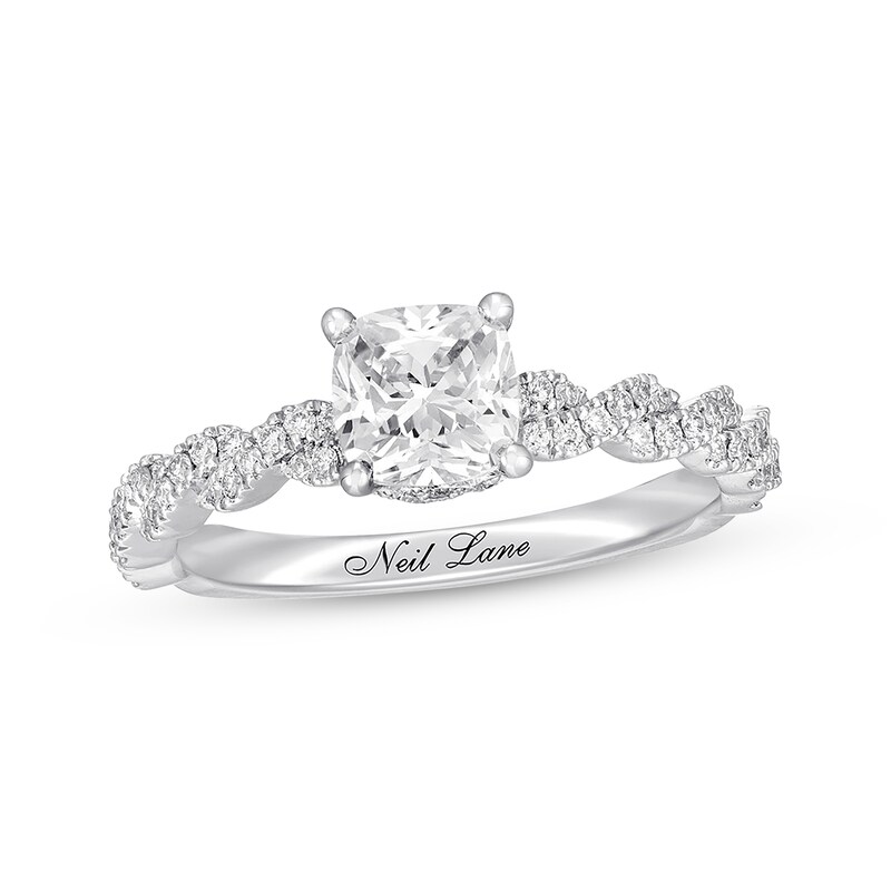 Previously Owned Neil Lane Premiere Diamond Engagement Ring 1-1/5 ct tw Cushion & Round-cut 14K White Gold