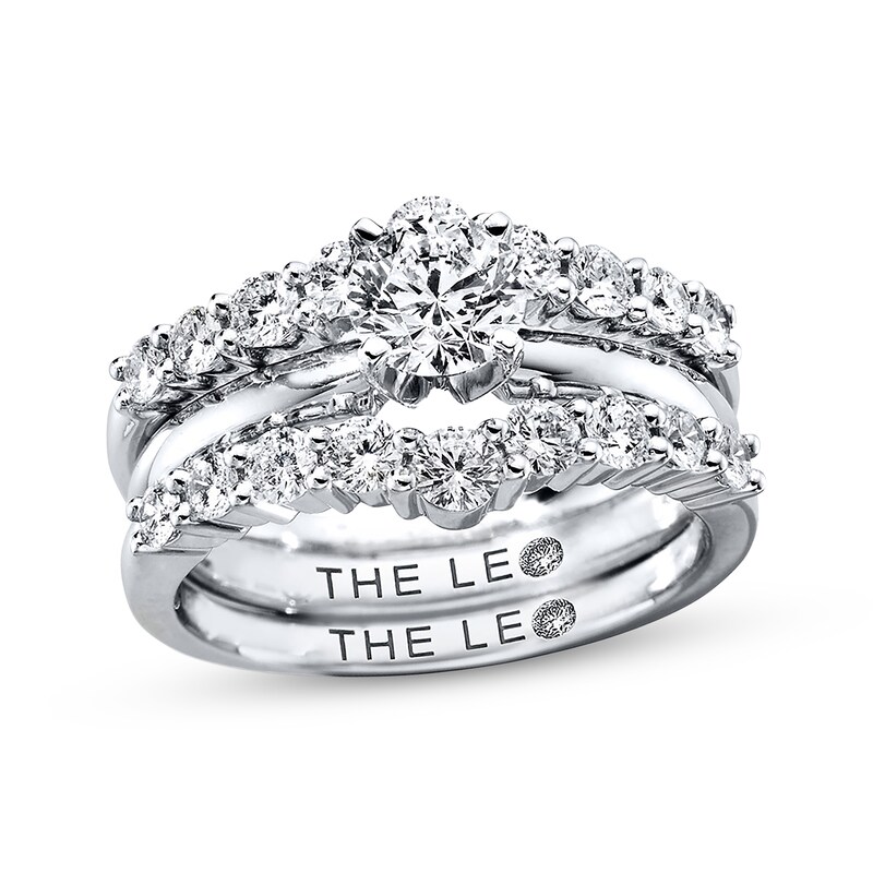 Main Image 4 of Previously Owned THE LEO Diamond Enhancer Ring 1 ct tw Round-cut 14K White Gold - Size 4.5