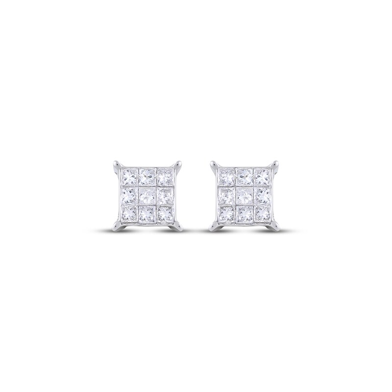 Main Image 2 of Previously Owned Round-cut Diamond Stud Earrings 1/3 ct tw 10K White Gold
