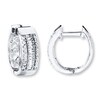 Thumbnail Image 1 of Previously Owned Diamond Hoop Earrings 1/4 ct tw 10K White Gold
