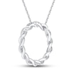 Thumbnail Image 4 of Previously Owned Circle of Gratitude Diamond Necklace 1/8 ct tw Round-cut 10K White Gold 19&quot;
