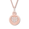 Thumbnail Image 1 of Previously Owned Signature Heart Diamond Necklace 1/6 ct tw 10K Rose Gold