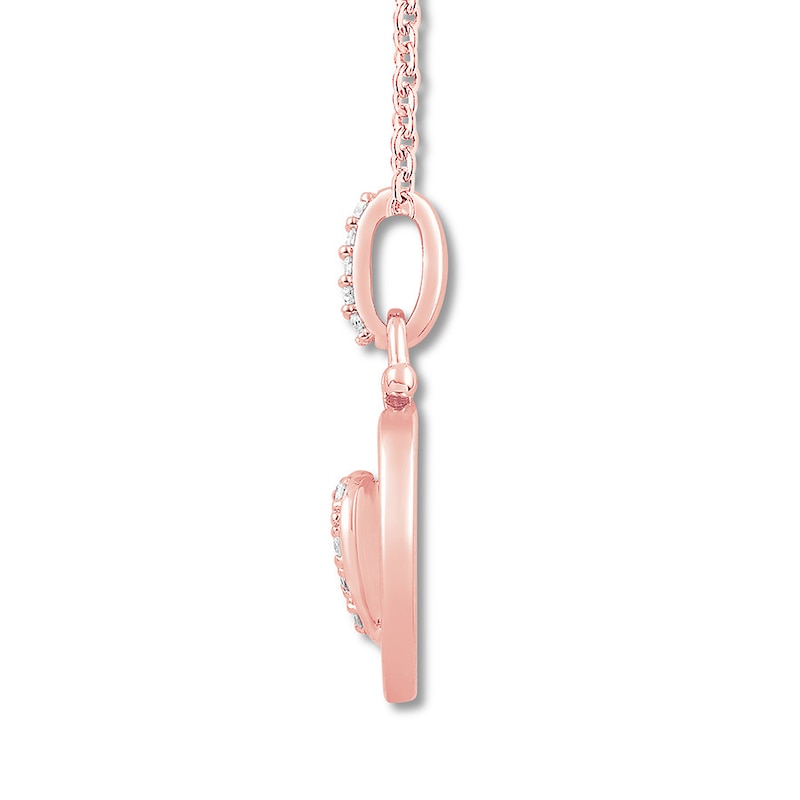 Main Image 2 of Previously Owned Signature Heart Diamond Necklace 1/6 ct tw 10K Rose Gold