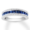 Thumbnail Image 1 of Previously Owned Sapphire Anniversary Ring 1/3 ct tw Diamonds 10K White Gold