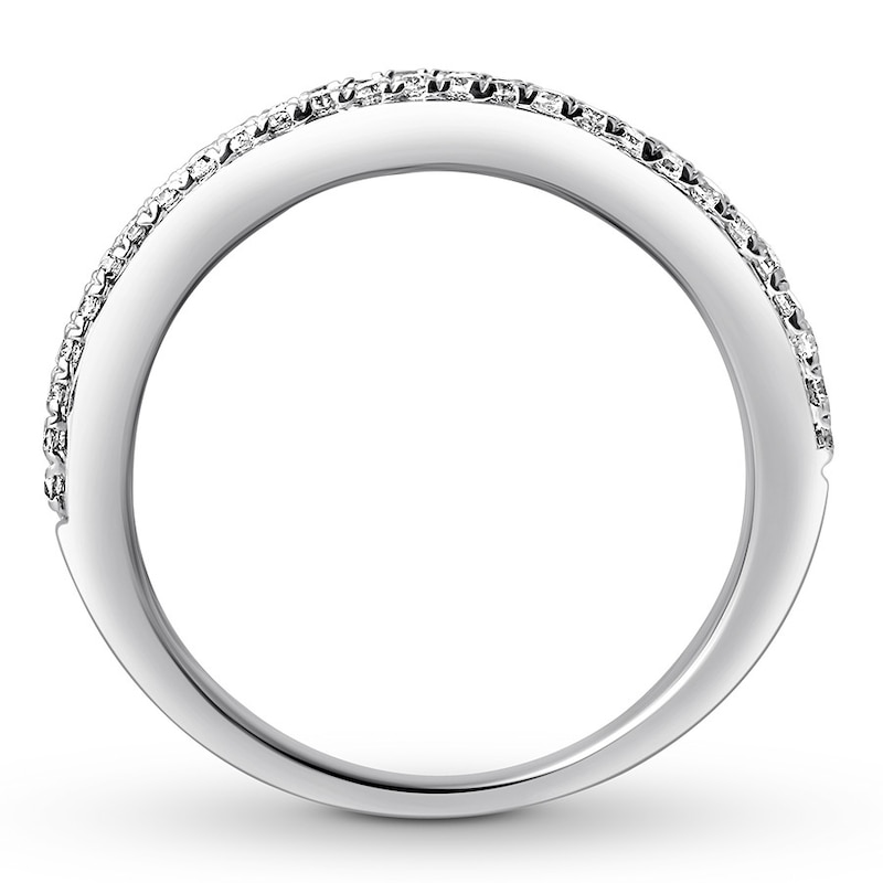 Main Image 2 of Previously Owned Sapphire Anniversary Ring 1/3 ct tw Diamonds 10K White Gold