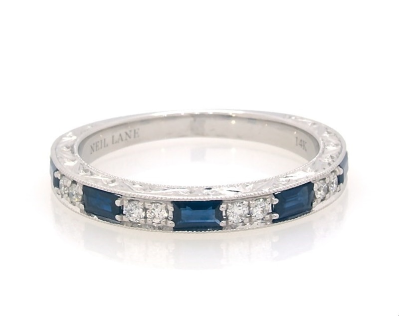 Main Image 1 of Previously Owned Neil Lane Sapphire Anniversary Band 1/6 ct tw Diamonds 14K White Gold