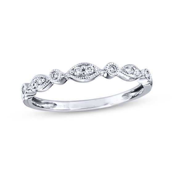 Previously Owned Diamond Anniversary Band 1/10 ct tw Round-Cut 10K White Gold