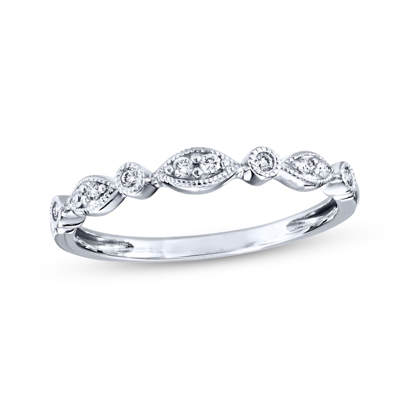 Main Image 1 of Previously Owned Diamond Anniversary Band 1/10 ct tw Round-Cut 10K White Gold
