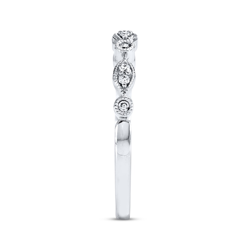 Main Image 2 of Previously Owned Diamond Anniversary Band 1/10 ct tw Round-Cut 10K White Gold