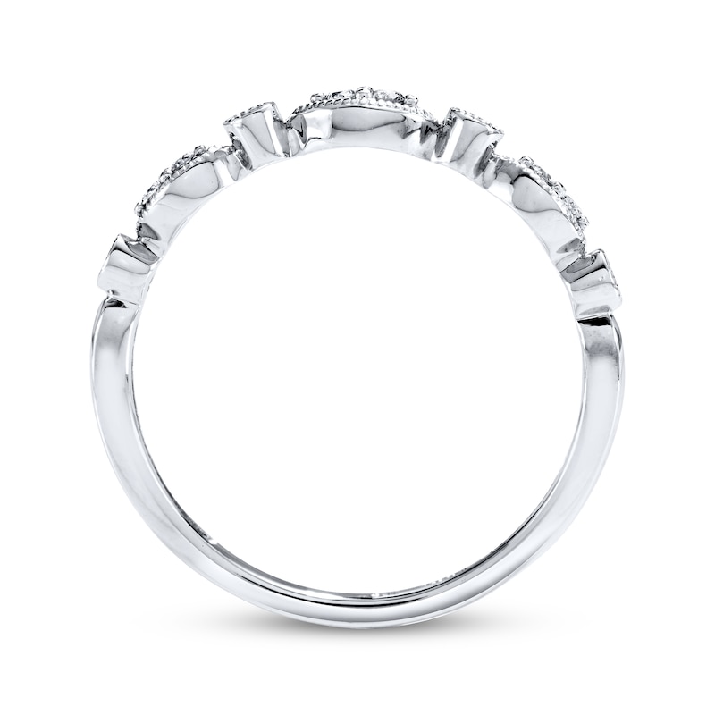 Main Image 3 of Previously Owned Diamond Anniversary Band 1/10 ct tw Round-Cut 10K White Gold