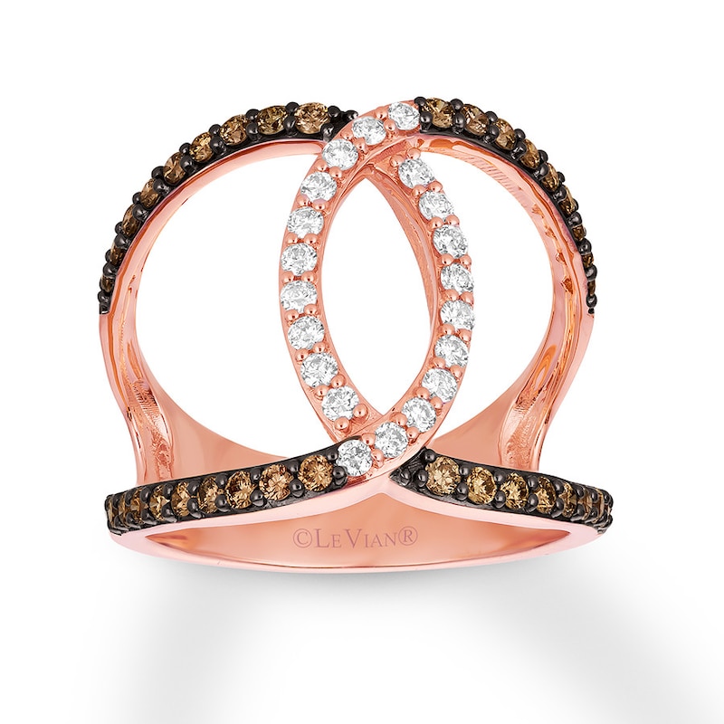 Main Image 1 of Previously Owned Le Vian Chocolate Diamond Ring 3/4 ct tw 14K Strawberry Gold