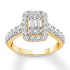 Thumbnail Image 1 of Previously Owned Diamond Engagement Ring 1 ct tw Baguette/Round 14K Yellow Gold