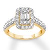 Thumbnail Image 0 of Previously Owned Diamond Engagement Ring 1 ct tw Baguette/Round 14K Yellow Gold