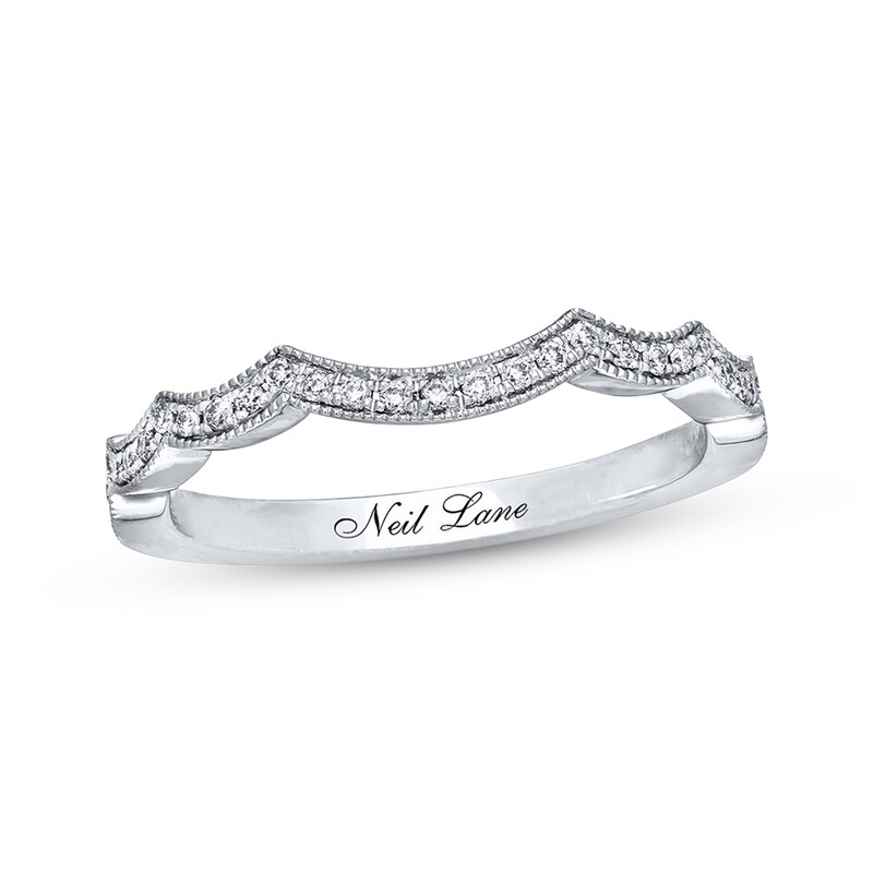 Main Image 1 of Previously Owned Neil Lane Wedding Band 1/6 ct tw Round-cut Diamonds 14K White Gold - Size 10