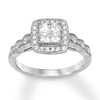 Thumbnail Image 1 of Previously Owned Diamond Engagement Ring 5/8 ct tw Princess/Round 14K White Gold