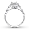 Thumbnail Image 1 of Previously Owned Diamond Engagement Ring 5/8 ct tw Princess/Round 14K White Gold