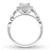 Thumbnail Image 2 of Previously Owned Diamond Engagement Ring 5/8 ct tw Princess/Round 14K White Gold