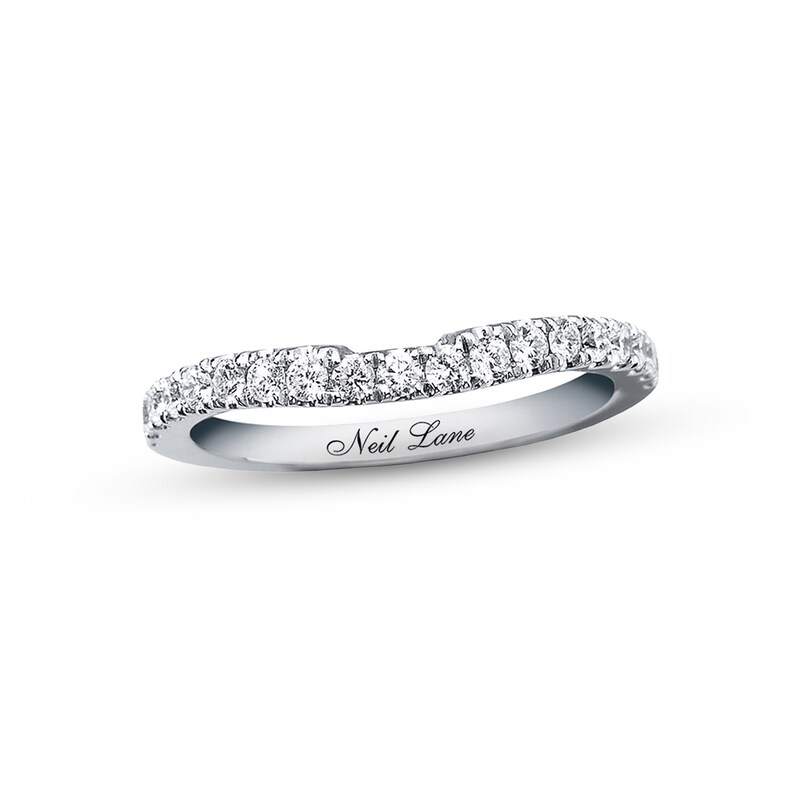 Main Image 1 of Previously Owned Neil Lane Diamond Wedding Band 3/8 ct tw Round-cut 14K White Gold - Size 10