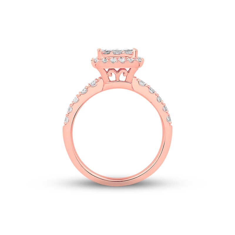 Main Image 2 of Previously Owned Diamond Engagement Ring 1-1/5 ct tw Princess & Round-cut 14K Rose Gold