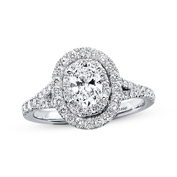 Previously Owned Neil Lane Engagement Ring 1 ct tw Oval & Round-cut Diamonds 14K White Gold Size 5