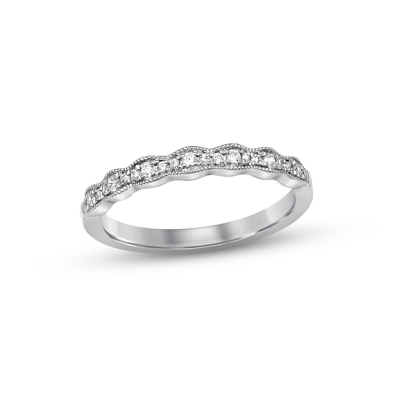 Main Image 1 of Previously Owned Diamond Wedding Band 1/8 ct tw Round-cut 14K White Gold