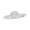 Thumbnail Image 4 of Previously Owned Diamond Engagement Ring 5/8 ct tw Princess/Round 14K White Gold
