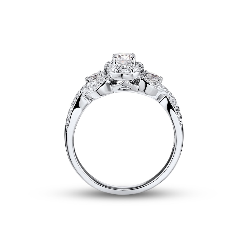 Main Image 3 of Previously Owned Diamond Engagement Ring 7/8 ct tw Round-cut 14K White Gold