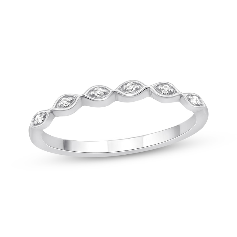 Previously Owned Diamond Wedding Band 1/20 ct tw Round-cut 10K White Gold