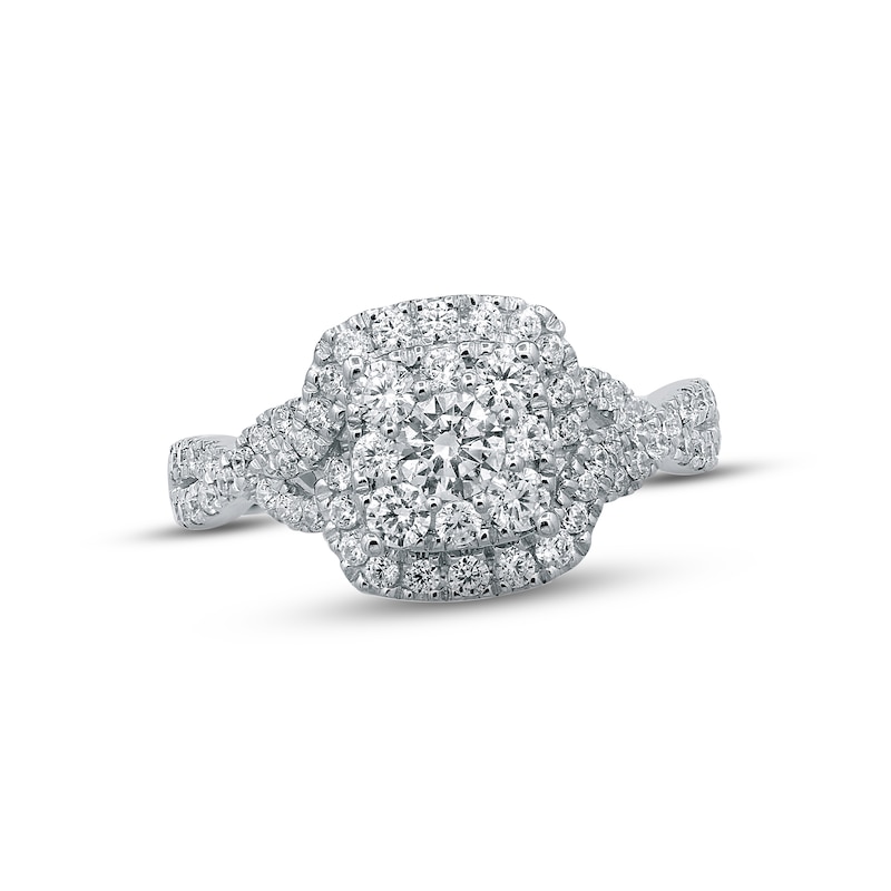 Main Image 1 of Previously Owned Diamond Engagement Ring 7/8 ct tw Round-cut 14K White Gold
