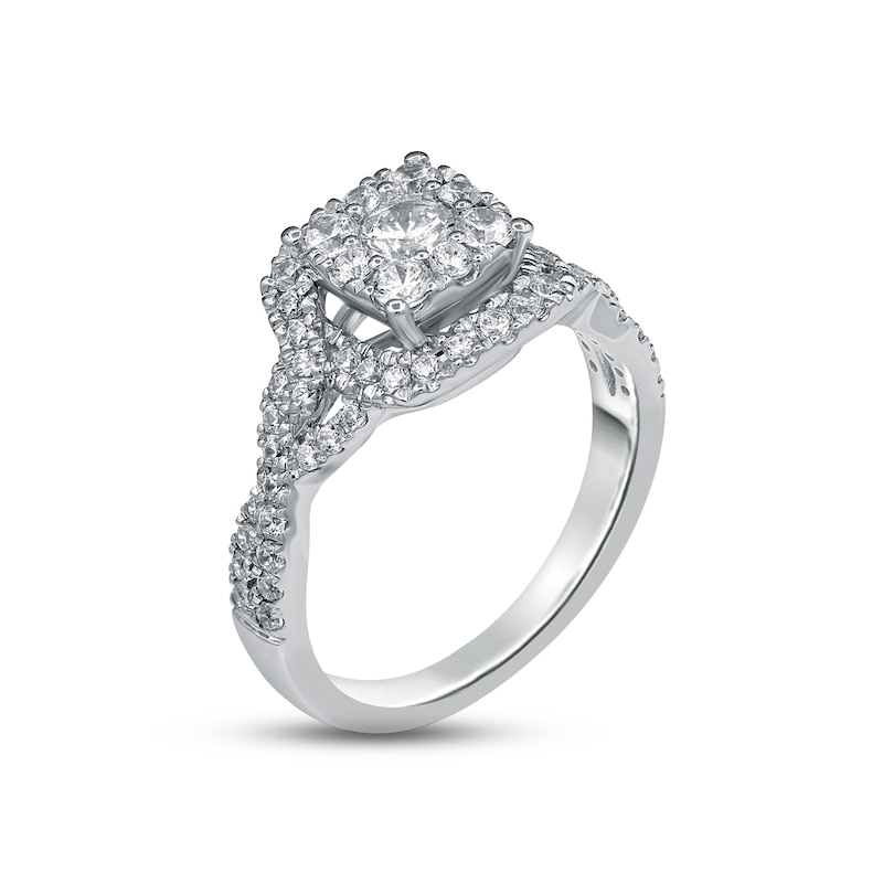 Main Image 2 of Previously Owned Diamond Engagement Ring 7/8 ct tw Round-cut 14K White Gold
