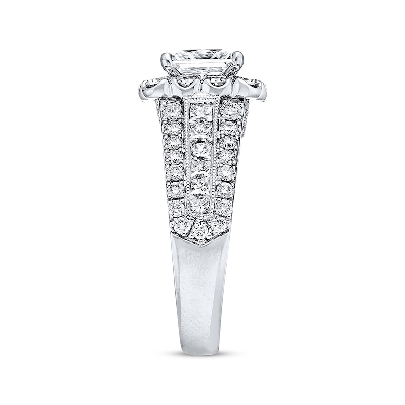 Main Image 2 of Previously Owned Neil Lane Diamond Engagement Ring 3 ct tw Princess & Round-cut 14K White Gold - Size 10
