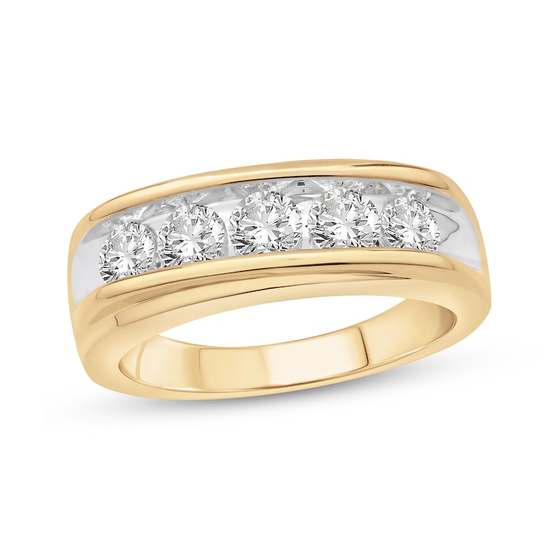 Previously Owned Men's Diamond Wedding Band 2 ct tw Round-cut 10K Yellow Gold