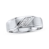 Thumbnail Image 0 of Previously Owned Men's Diamond Wedding Band 1/10 ct tw Round-cut 10K White Gold