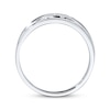 Thumbnail Image 2 of Previously Owned Men's Diamond Wedding Band 1/10 ct tw Round-cut 10K White Gold