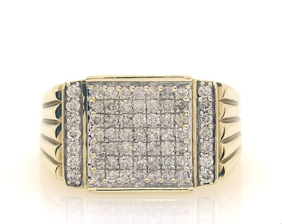 Previously Owned Men's Diamond Ring 1 ct tw Round-cut 10K Yellow Gold