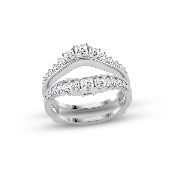 Previously Owned Diamond Enhancer Ring 1 ct tw Princess & Round-cut 14K White Gold