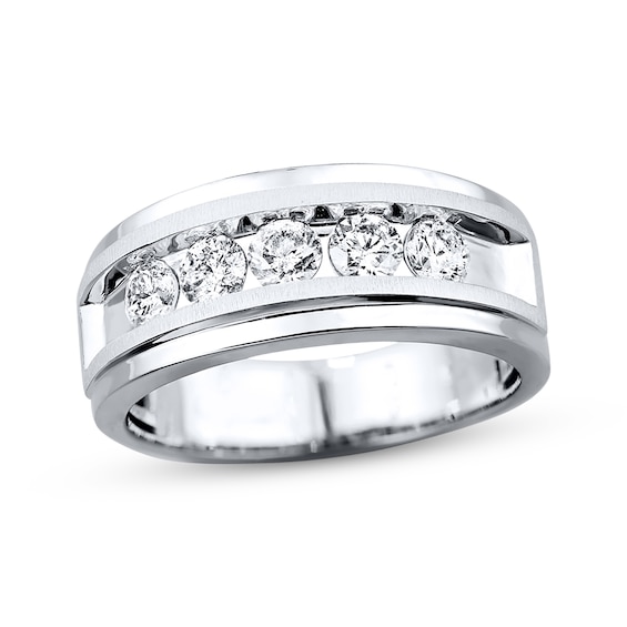 Previously Owned Men's Diamond Wedding Band 1 ct tw 10K White Gold