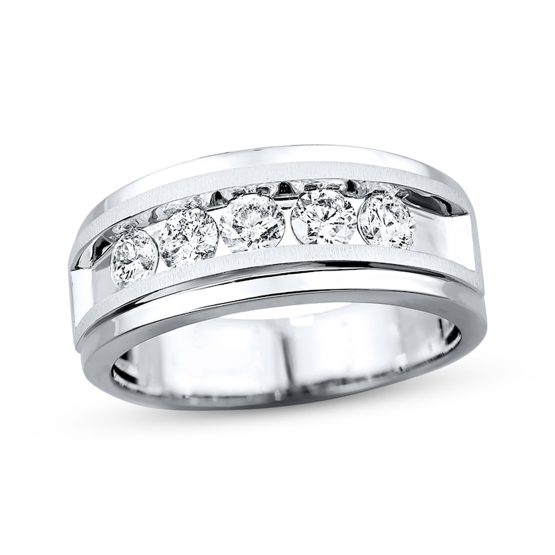 Main Image 1 of Previously Owned Men's Diamond Wedding Band 1 ct tw 10K White Gold