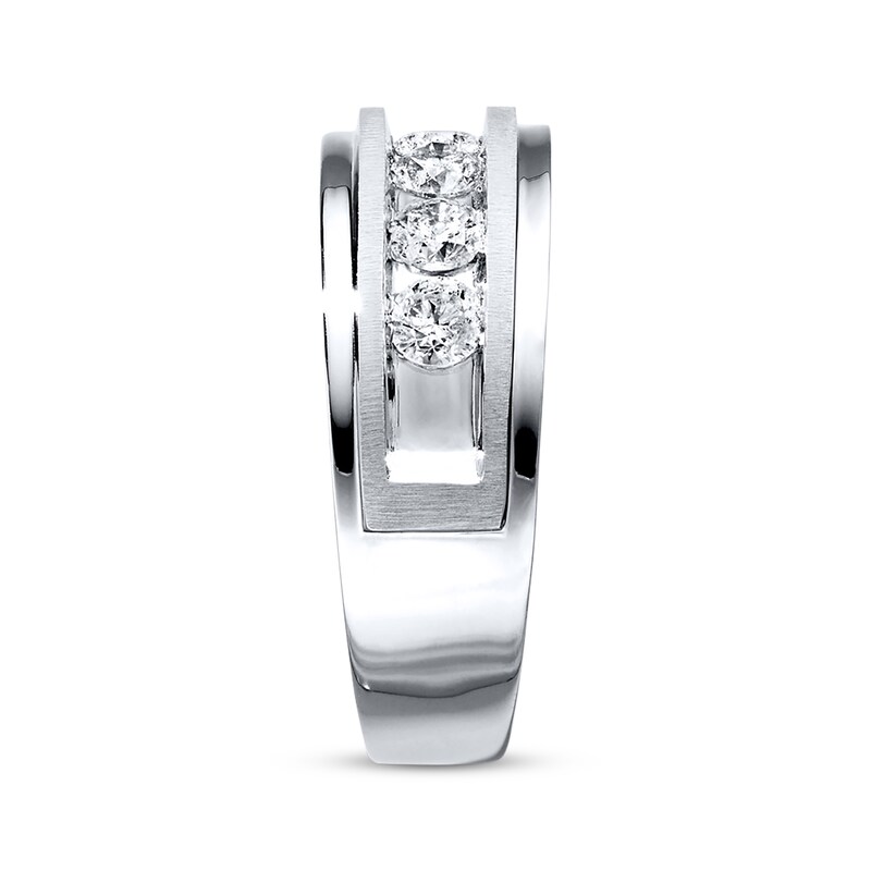 Main Image 3 of Previously Owned Men's Diamond Wedding Band 1 ct tw 10K White Gold