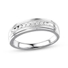 Thumbnail Image 0 of Previously Owned Men's Wedding Band 1/10 ct tw Round-cut 10K White Gold