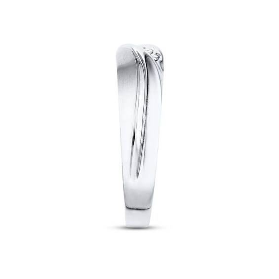 Thumbnail Image 2 of Previously Owned Men's Diamond Wedding Band 1/15 ct tw Round-cut 10K White Gold